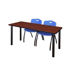 Reliable Regency Kee Training Table with 2 M Stack Chairs 60"W x 24"D x 29"H (REG-MT6024-47)