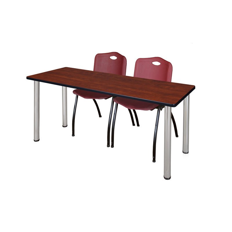 Reliable Regency Kee Training Table with 2 M Stack Chairs 60"W x 24"D x 29"H (REG - MT6024 - 47) - SchoolOutlet