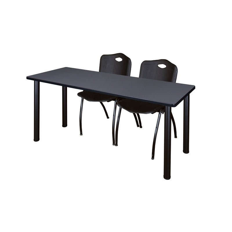 Reliable Regency Kee Training Table with 2 M Stack Chairs 60"W x 24"D x 29"H (REG - MT6024 - 47) - SchoolOutlet