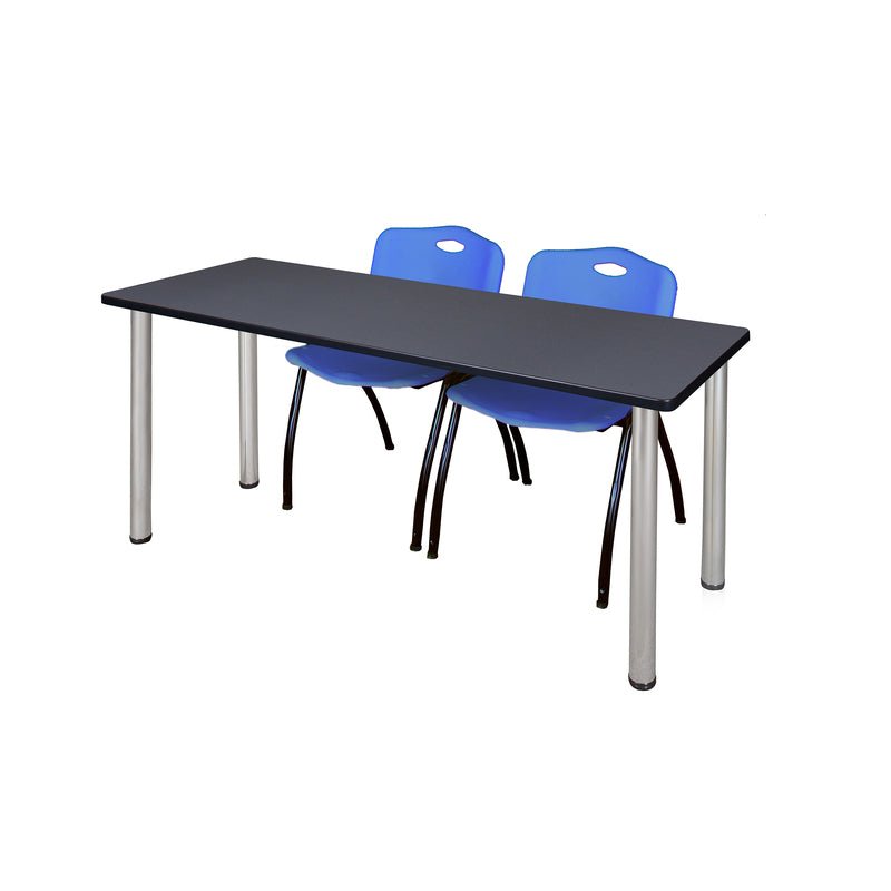 Reliable Regency Kee Training Table with 2 M Stack Chairs 60"W x 24"D x 29"H (REG - MT6024 - 47) - SchoolOutlet