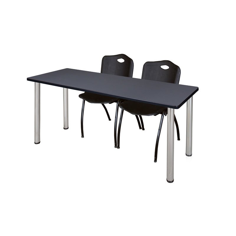 Reliable Regency Kee Training Table with 2 M Stack Chairs 60"W x 24"D x 29"H (REG - MT6024 - 47) - SchoolOutlet