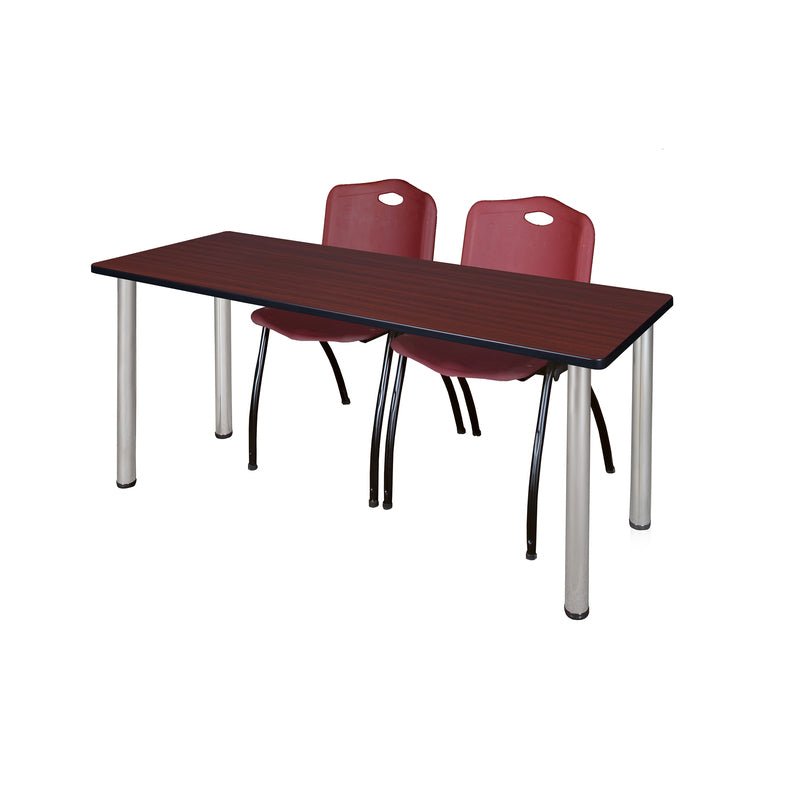 Reliable Regency Kee Training Table with 2 M Stack Chairs 60"W x 24"D x 29"H (REG - MT6024 - 47) - SchoolOutlet