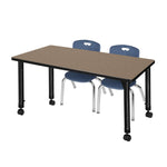 Reliable Regency Kee Mobile Learning Environment table with 2 Andy stack chairs 60