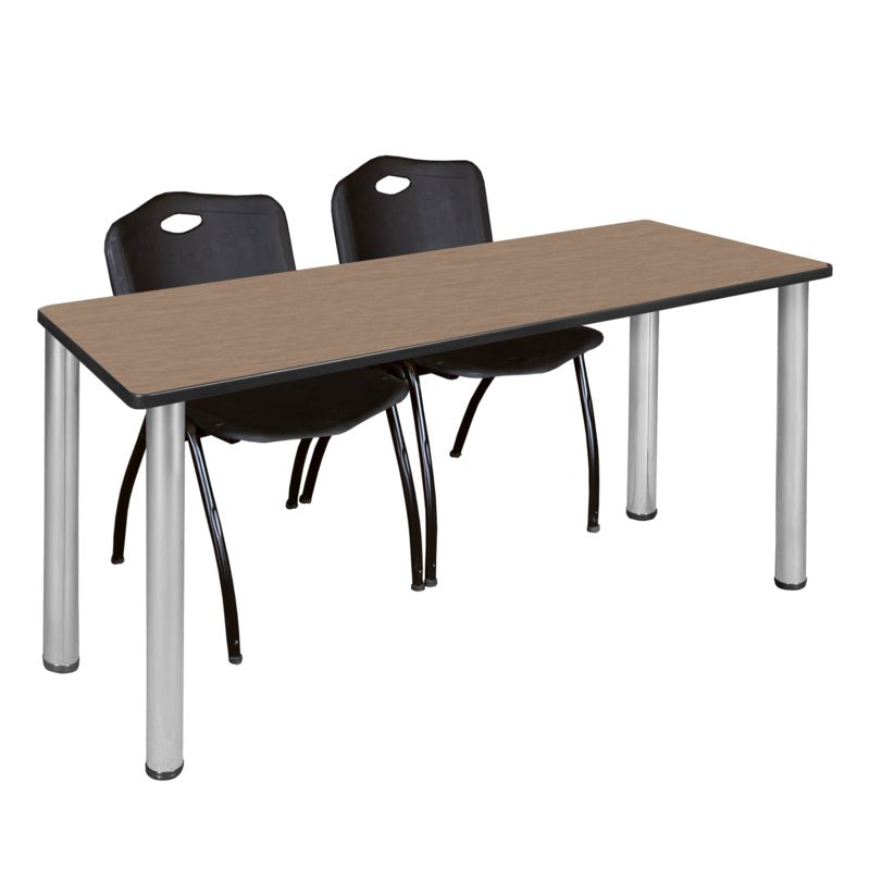 Reliable Regency Kee Training Table with 2 M Stack Chairs 60"W x 24"D x 29"H (REG - MT6024 - 47) - SchoolOutlet