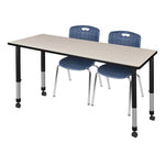 Adaptable Regency Kee Mobile Learning Environment table with 2 Andy stack chairs 60