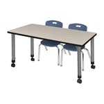 Reliable Regency Kee Mobile Learning Environment table with 2 Andy stack chairs 60