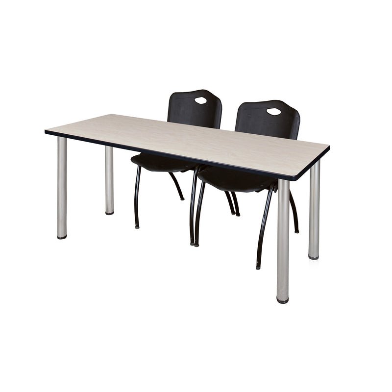 Reliable Regency Kee Training Table with 2 M Stack Chairs 60"W x 24"D x 29"H (REG - MT6024 - 47) - SchoolOutlet