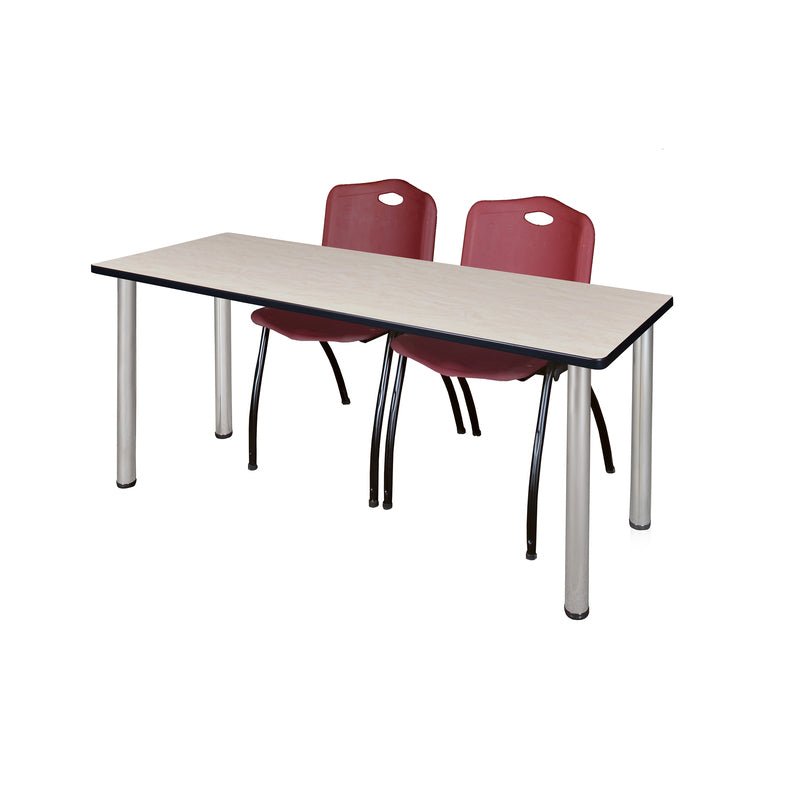 Reliable Regency Kee Training Table with 2 M Stack Chairs 60"W x 24"D x 29"H (REG - MT6024 - 47) - SchoolOutlet