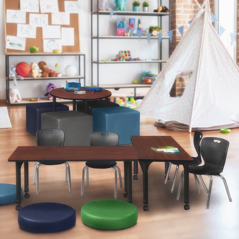 Regency Kee Dynamic Mobile Adjustable Learning Suite with 2 Andy Stack Chairs 60"W x 30"D x 23 - 34"H (REG - KEE) - SchoolOutlet