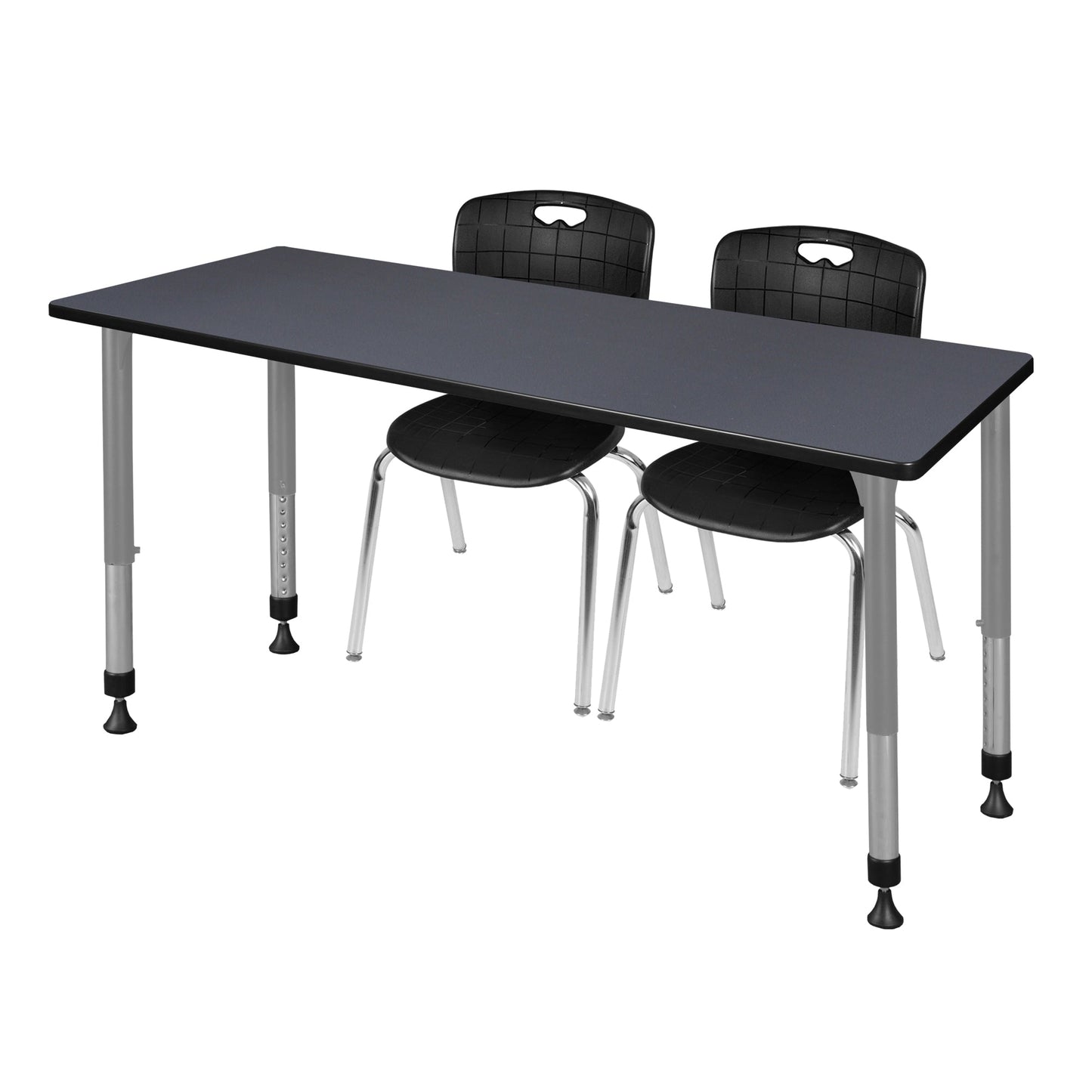 Regency Kee 60 x 30 in. Adjustable Classroom Table & 2 Andy 18 in. Stack Chairs - SchoolOutlet