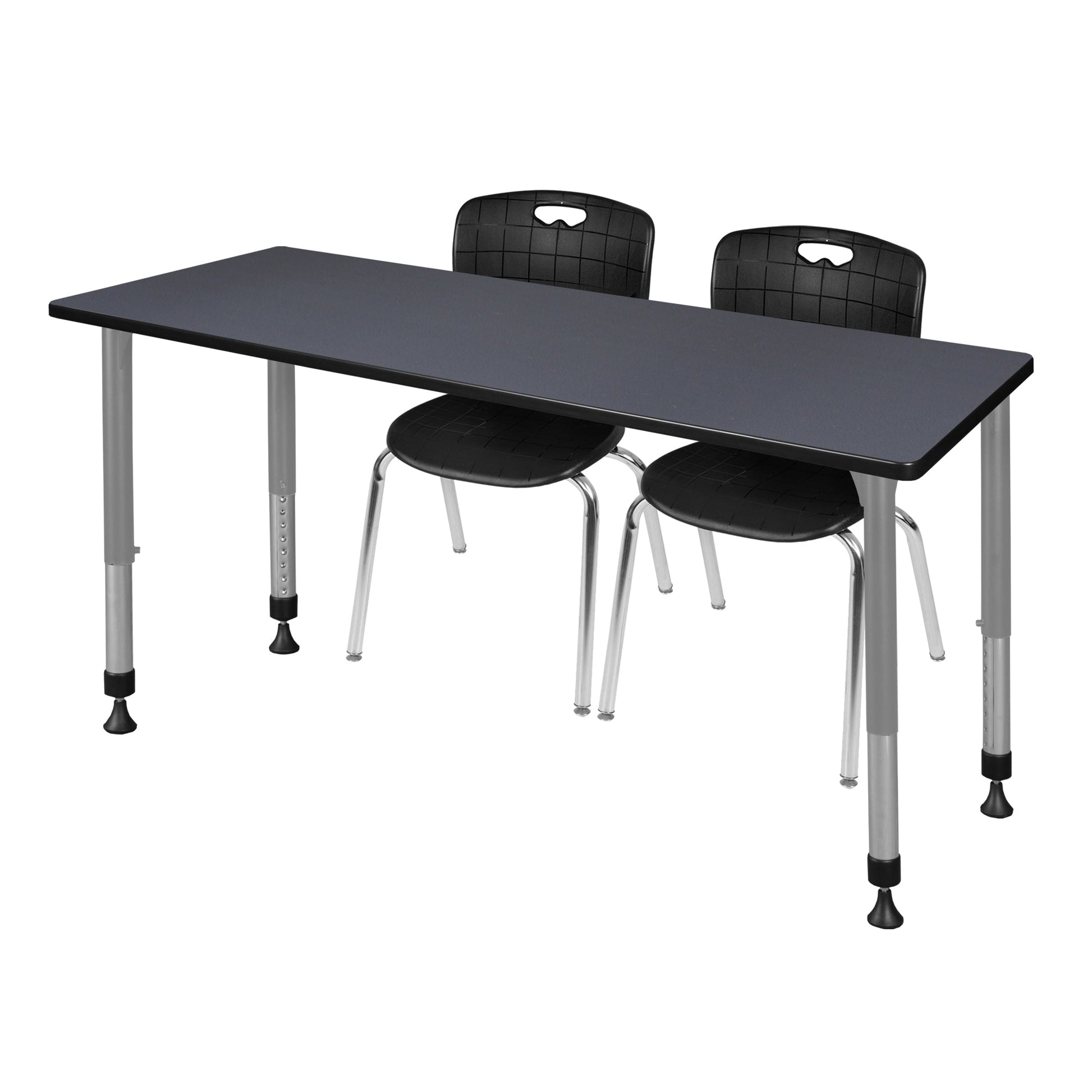 Regency Kee 60 x 30 in. Adjustable Classroom Table & 2 Andy 18 in. Stack Chairs - SchoolOutlet