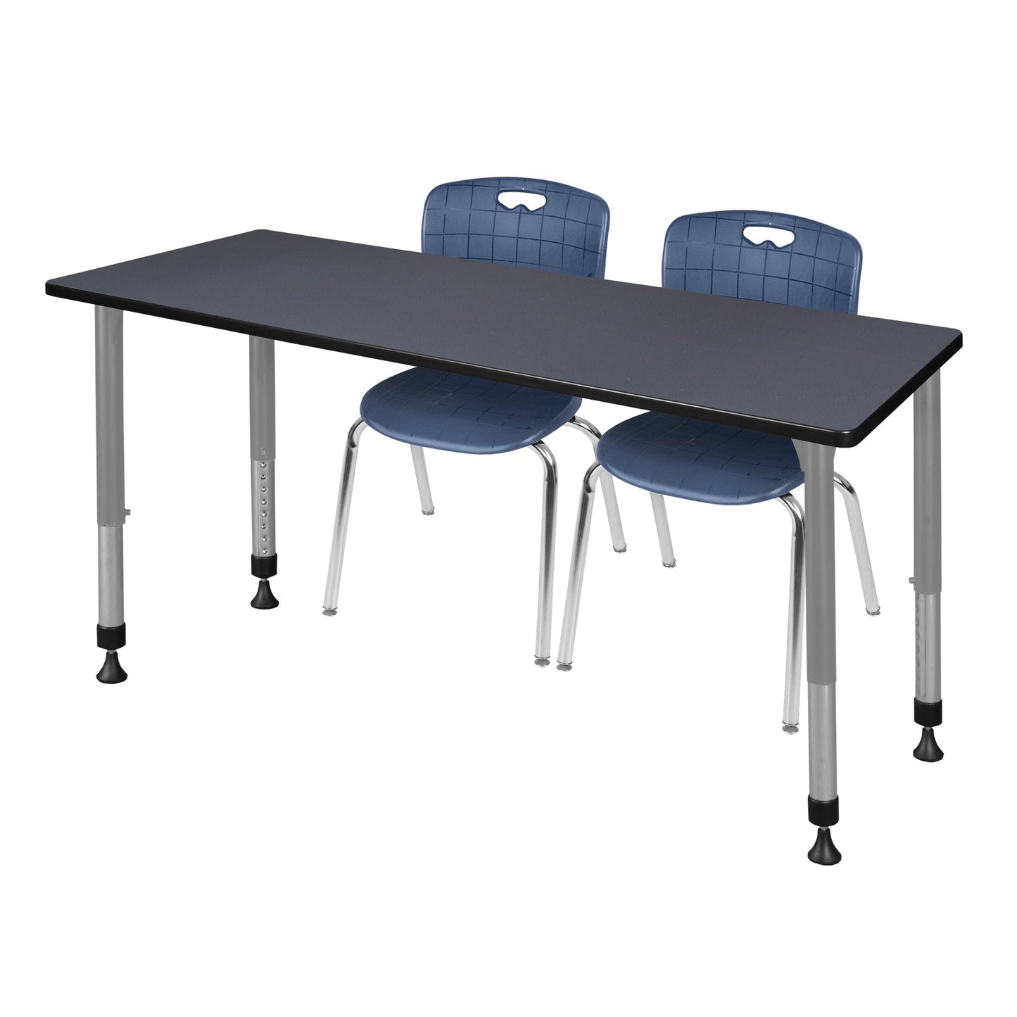 Regency Kee 60 x 30 in. Adjustable Classroom Table & 2 Andy 18 in. Stack Chairs - SchoolOutlet