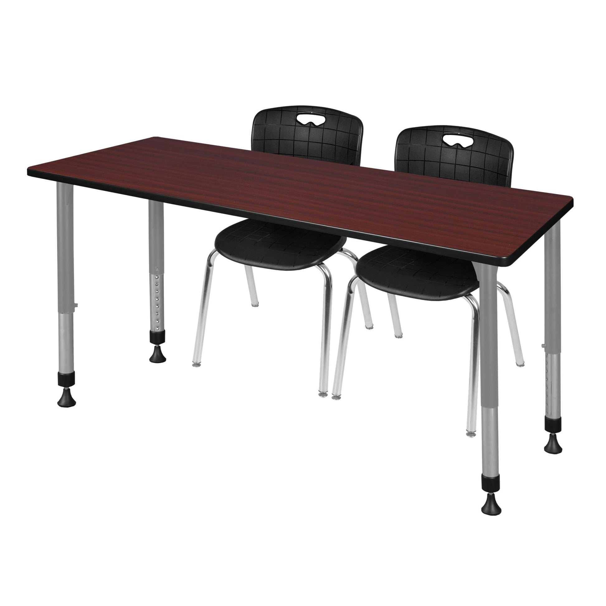 Regency Kee 60 x 30 in. Adjustable Classroom Table & 2 Andy 18 in. Stack Chairs - SchoolOutlet