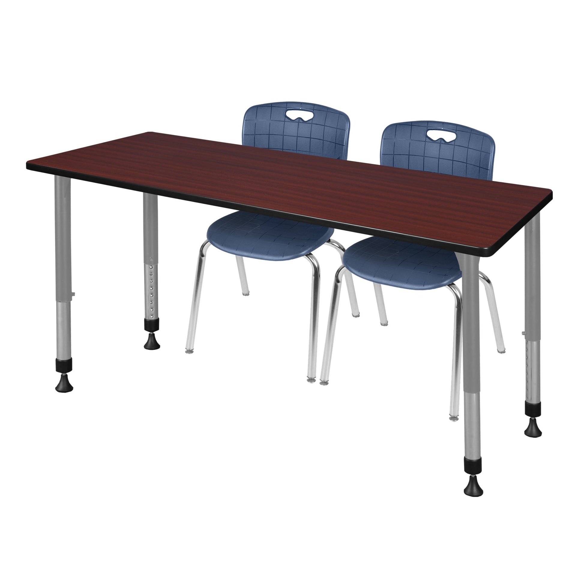 Regency Kee 60 x 30 in. Adjustable Classroom Table & 2 Andy 18 in. Stack Chairs - SchoolOutlet