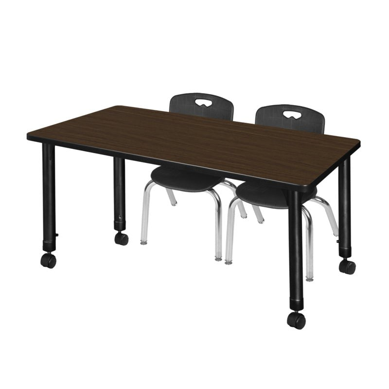 Regency Kee Dynamic Mobile Adjustable Learning Suite with 2 Andy Stack Chairs 60"W x 30"D x 23 - 34"H (REG - KEE) - SchoolOutlet