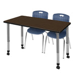 Regency Kee Versatile Mobile Height Adjustable Classroom Activity Suite with 2 Andy Stack Chairs 60