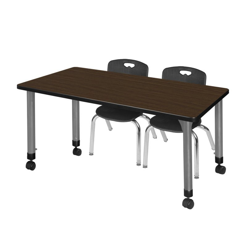 Regency Kee Dynamic Mobile Adjustable Learning Suite with 2 Andy Stack Chairs 60"W x 30"D x 23 - 34"H (REG - KEE) - SchoolOutlet