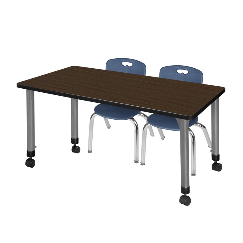 Regency Kee Dynamic Mobile Adjustable Learning Suite with 2 Andy Stack Chairs 60"W x 30"D x 23 - 34"H (REG - KEE) - SchoolOutlet
