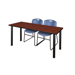 Regency Kee Professional Training Table Suite with 2 Zeng Stack Chairs 66"W x 24"D x 29"H (REG-MT6624-44)
