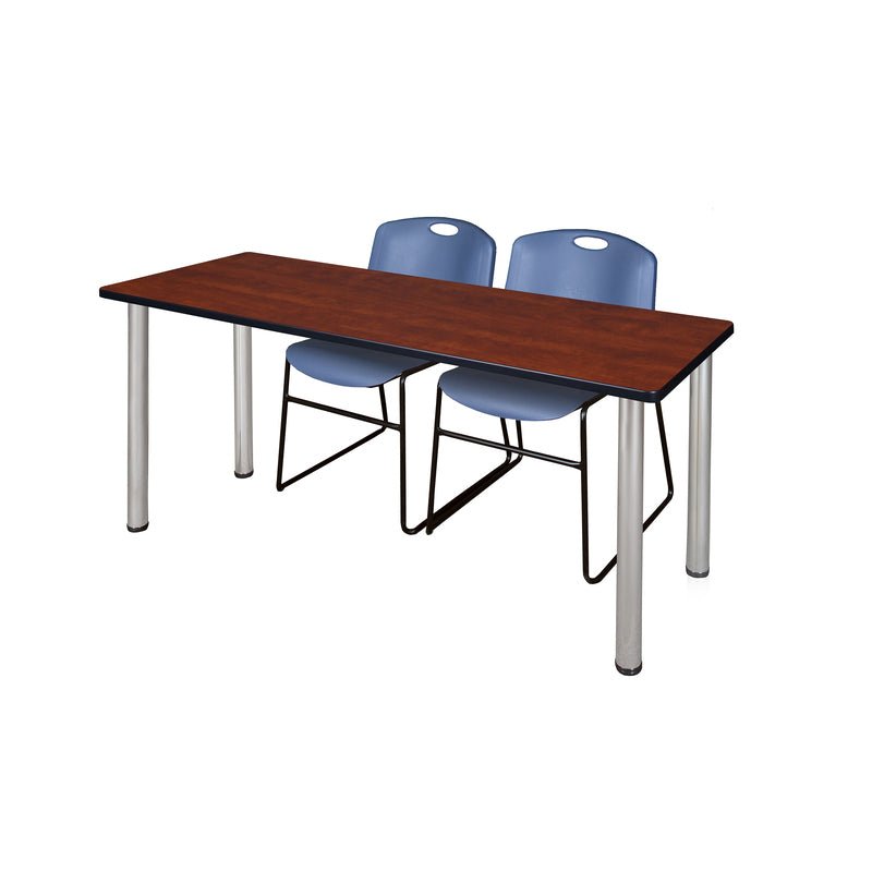 Regency Kee Professional Training Table Suite with 2 Zeng Stack Chairs 66"W x 24"D x 29"H (REG - MT6624 - 44) - SchoolOutlet