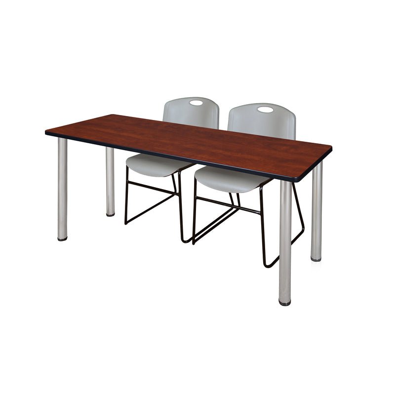 Regency Kee Professional Training Table Suite with 2 Zeng Stack Chairs 66"W x 24"D x 29"H (REG - MT6624 - 44) - SchoolOutlet