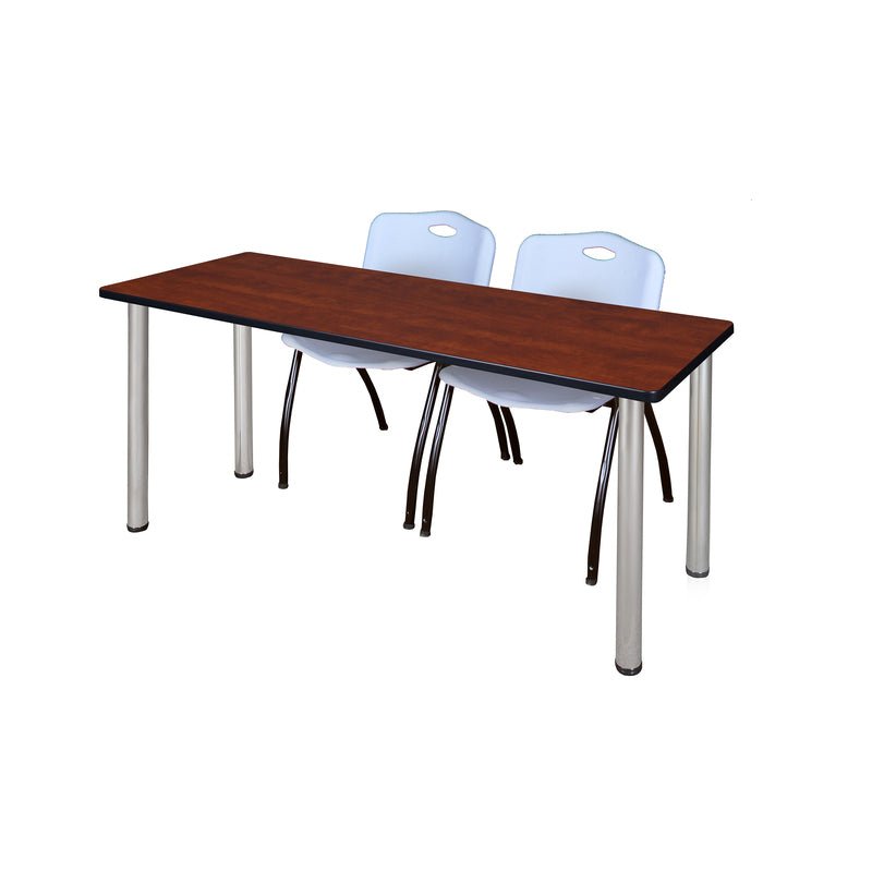 Regency Kee Professional Training Table Suite with 2 M Stack Chairs 66"W x 24"D x 29"H (REG - MT6624 - 47) - SchoolOutlet