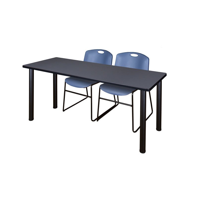 Regency Kee Professional Training Table Suite with 2 Zeng Stack Chairs 66"W x 24"D x 29"H (REG - MT6624 - 44) - SchoolOutlet