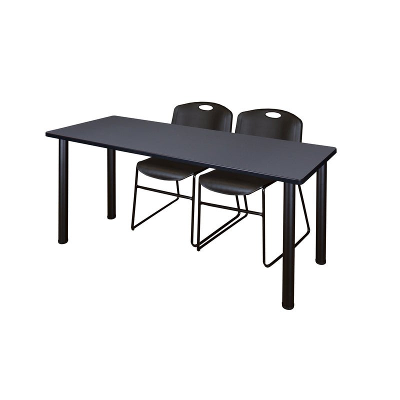 Regency Kee Professional Training Table Suite with 2 Zeng Stack Chairs 66"W x 24"D x 29"H (REG - MT6624 - 44) - SchoolOutlet