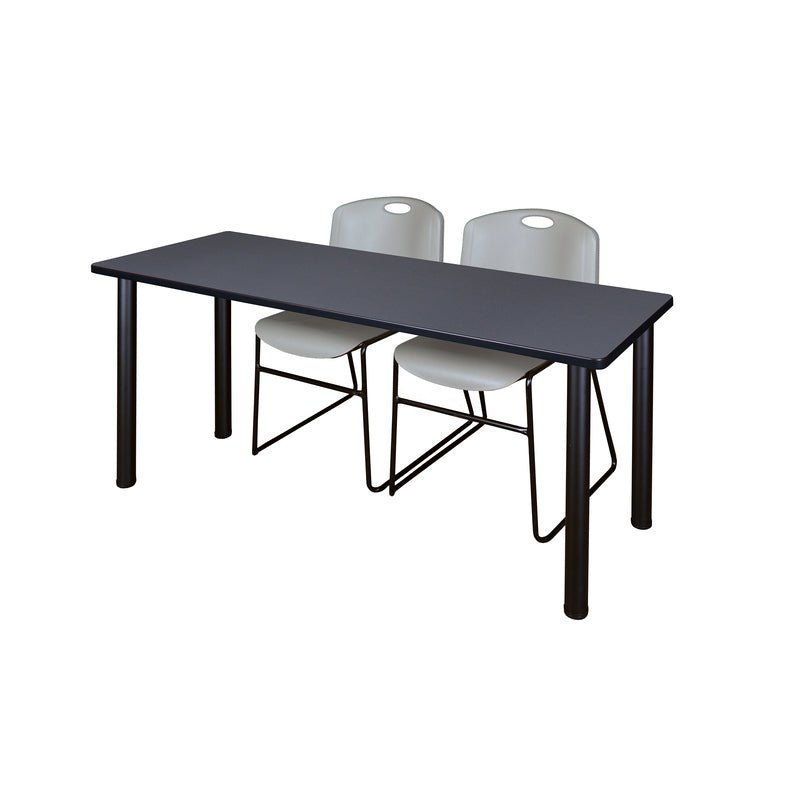 Regency Kee Professional Training Table Suite with 2 Zeng Stack Chairs 66"W x 24"D x 29"H (REG - MT6624 - 44) - SchoolOutlet
