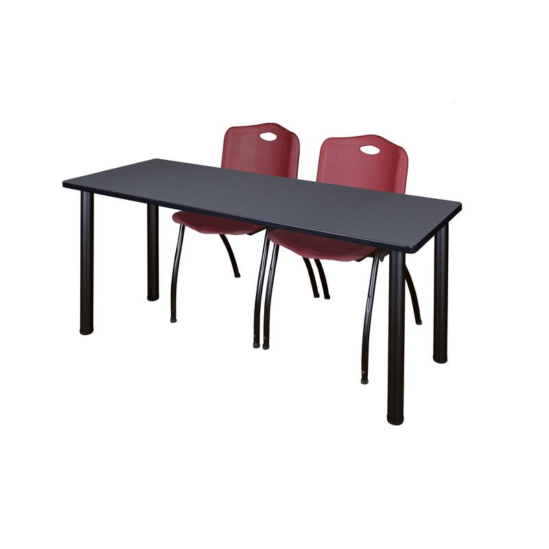 Regency Kee Professional Training Table Suite with 2 M Stack Chairs 66"W x 24"D x 29"H (REG - MT6624 - 47) - SchoolOutlet