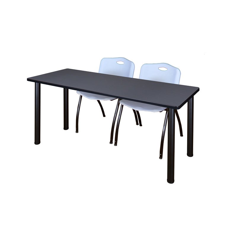 Regency Kee Professional Training Table Suite with 2 M Stack Chairs 66"W x 24"D x 29"H (REG - MT6624 - 47) - SchoolOutlet