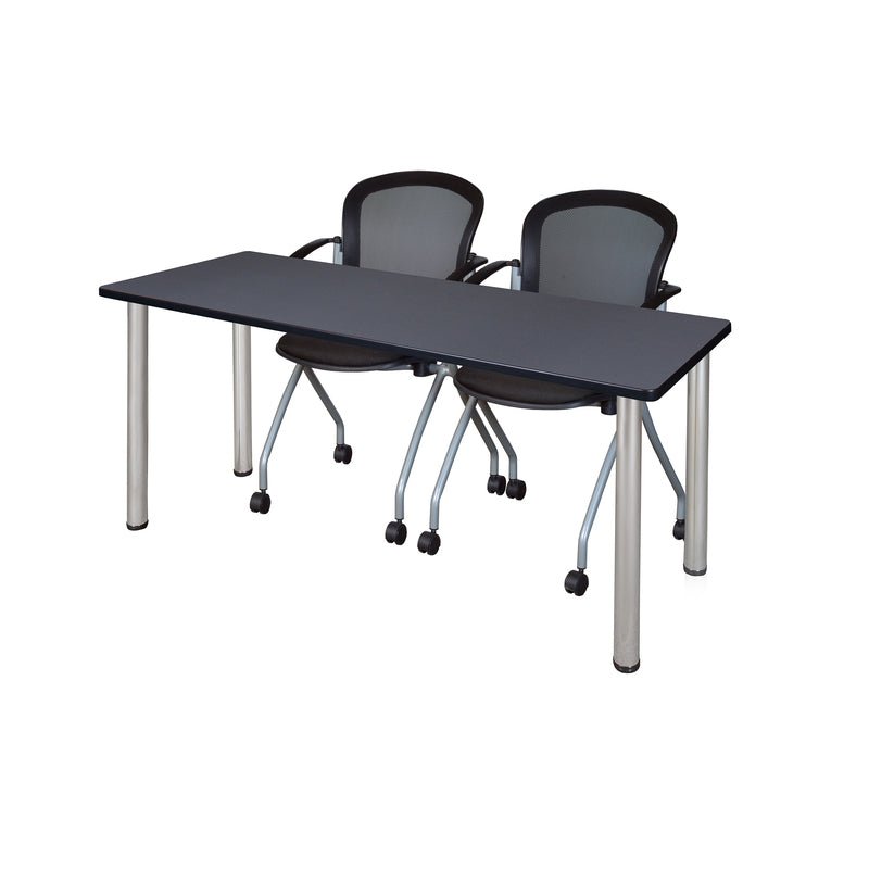 Reliable Regency Kee Training Table with 2 Cadence Nesting Chairs 66"W x 24"D x 29"H (REG - MT6624 - 23) - SchoolOutlet