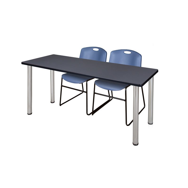Regency Kee Professional Training Table Suite with 2 Zeng Stack Chairs 66"W x 24"D x 29"H (REG - MT6624 - 44) - SchoolOutlet