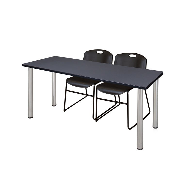 Regency Kee Professional Training Table Suite with 2 Zeng Stack Chairs 66"W x 24"D x 29"H (REG - MT6624 - 44) - SchoolOutlet