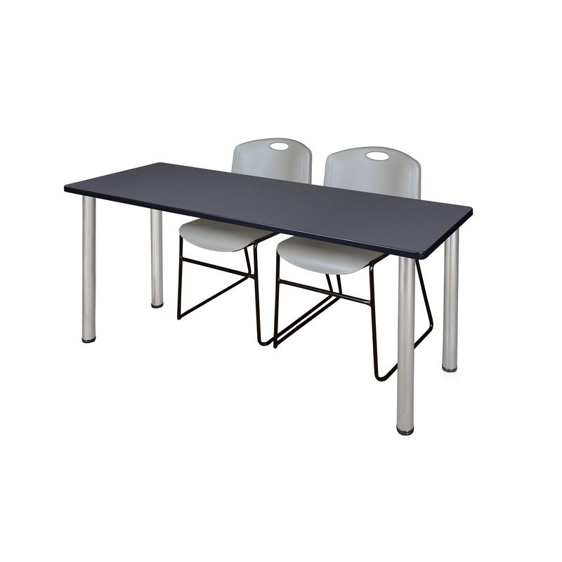 Regency Kee Professional Training Table Suite with 2 Zeng Stack Chairs 66"W x 24"D x 29"H (REG - MT6624 - 44) - SchoolOutlet