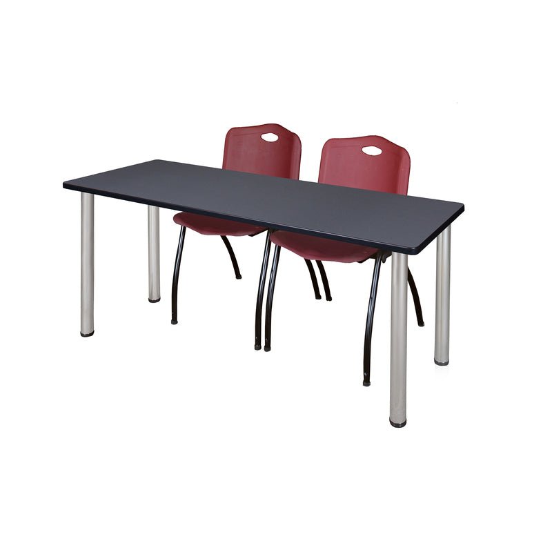 Regency Kee Professional Training Table Suite with 2 M Stack Chairs 66"W x 24"D x 29"H (REG - MT6624 - 47) - SchoolOutlet