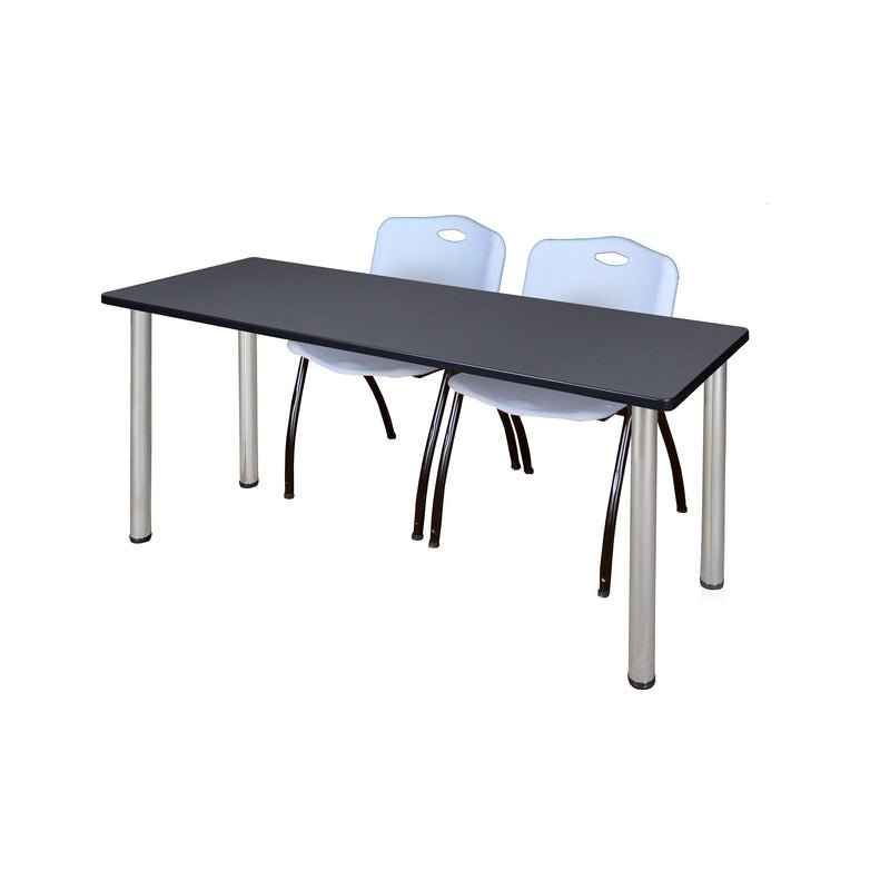 Regency Kee Professional Training Table Suite with 2 M Stack Chairs 66"W x 24"D x 29"H (REG - MT6624 - 47) - SchoolOutlet