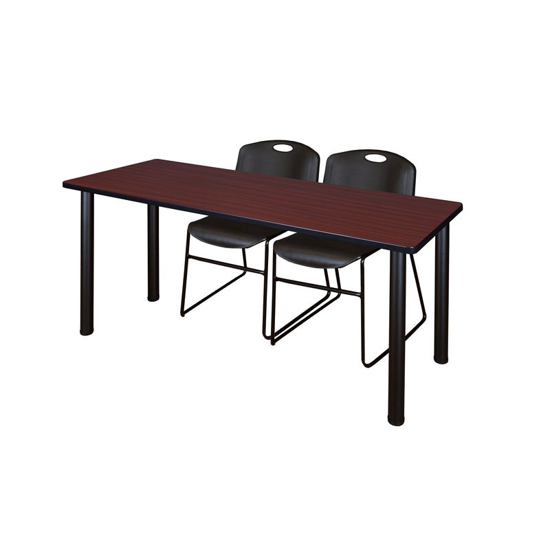 Regency Kee Professional Training Table Suite with 2 Zeng Stack Chairs 66"W x 24"D x 29"H (REG - MT6624 - 44) - SchoolOutlet