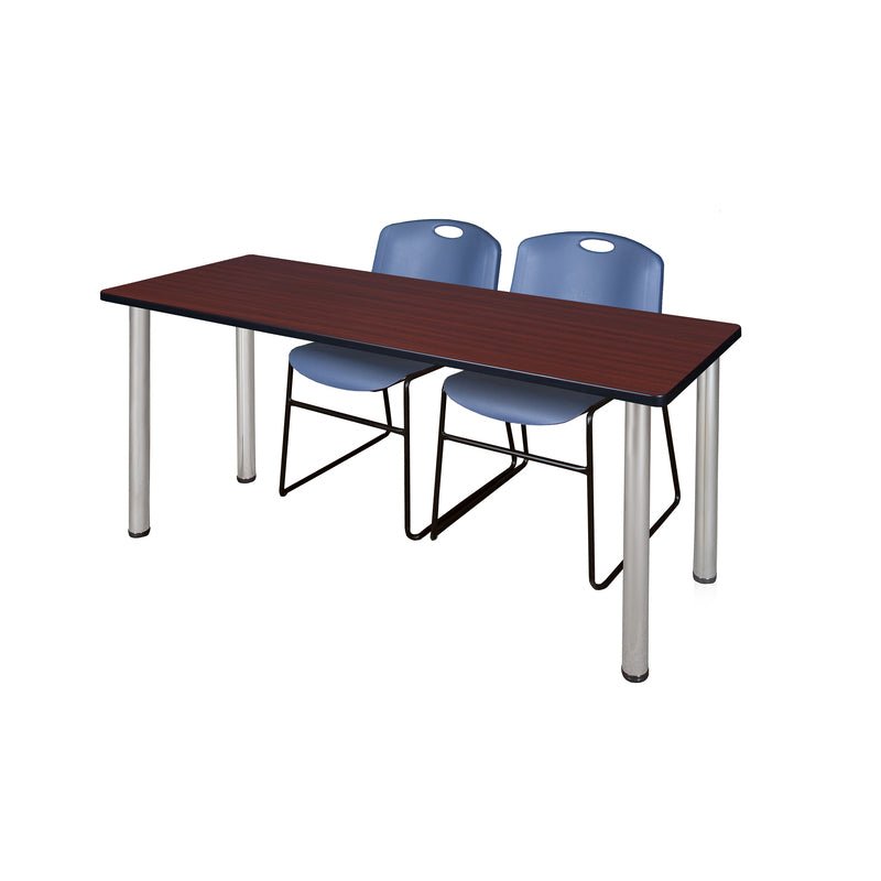 Regency Kee Professional Training Table Suite with 2 Zeng Stack Chairs 66"W x 24"D x 29"H (REG - MT6624 - 44) - SchoolOutlet