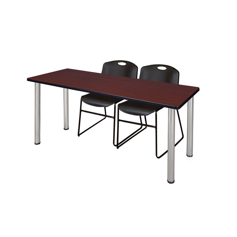 Regency Kee Professional Training Table Suite with 2 Zeng Stack Chairs 66"W x 24"D x 29"H (REG - MT6624 - 44) - SchoolOutlet