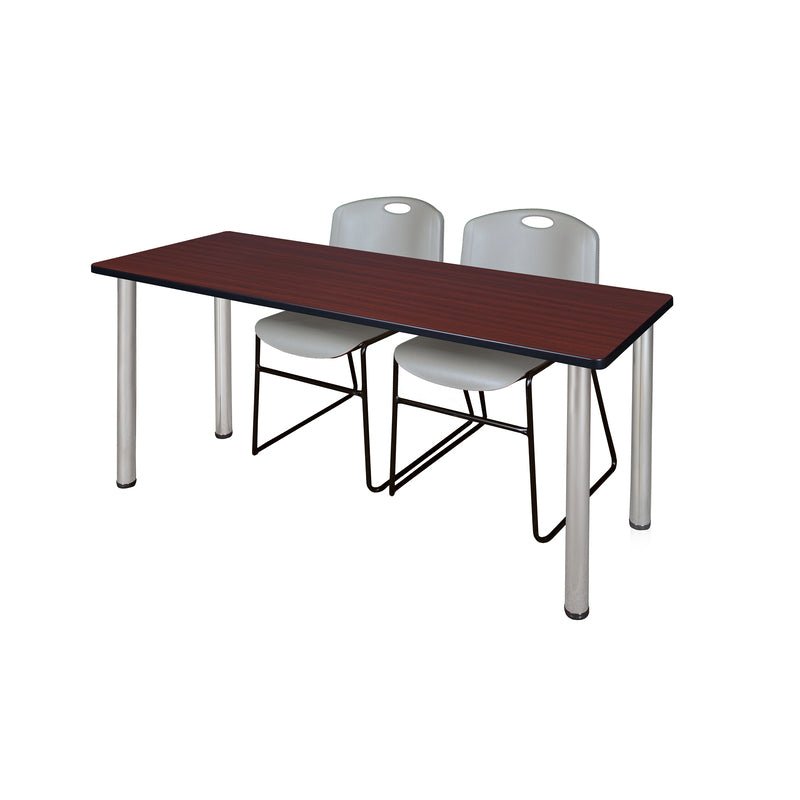 Regency Kee Professional Training Table Suite with 2 Zeng Stack Chairs 66"W x 24"D x 29"H (REG - MT6624 - 44) - SchoolOutlet