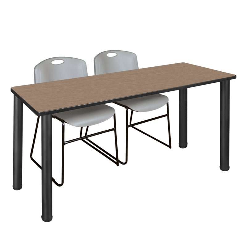 Regency Kee Professional Training Table Suite with 2 Zeng Stack Chairs 66"W x 24"D x 29"H (REG - MT6624 - 44) - SchoolOutlet