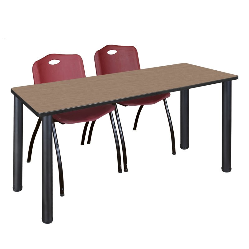 Regency Kee Professional Training Table Suite with 2 M Stack Chairs 66"W x 24"D x 29"H (REG - MT6624 - 47) - SchoolOutlet
