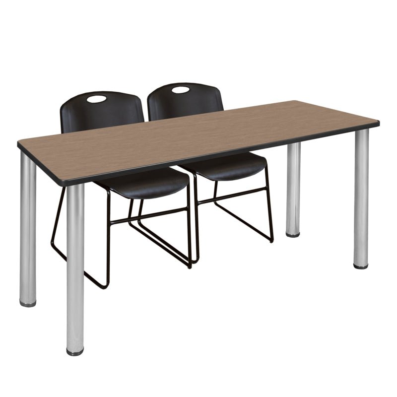 Regency Kee Professional Training Table Suite with 2 Zeng Stack Chairs 66"W x 24"D x 29"H (REG - MT6624 - 44) - SchoolOutlet