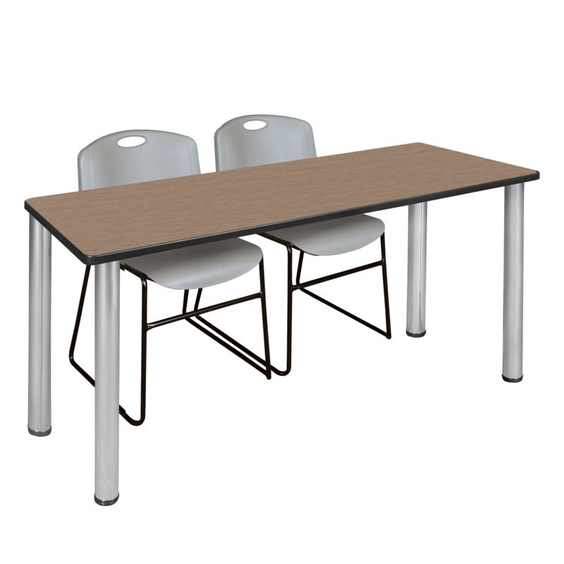 Regency Kee Professional Training Table Suite with 2 Zeng Stack Chairs 66"W x 24"D x 29"H (REG - MT6624 - 44) - SchoolOutlet