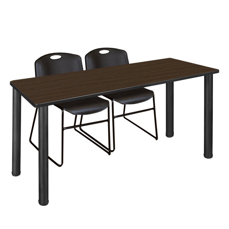 Regency Kee Professional Training Table Suite with 2 Zeng Stack Chairs 66"W x 24"D x 29"H (REG - MT6624 - 44) - SchoolOutlet