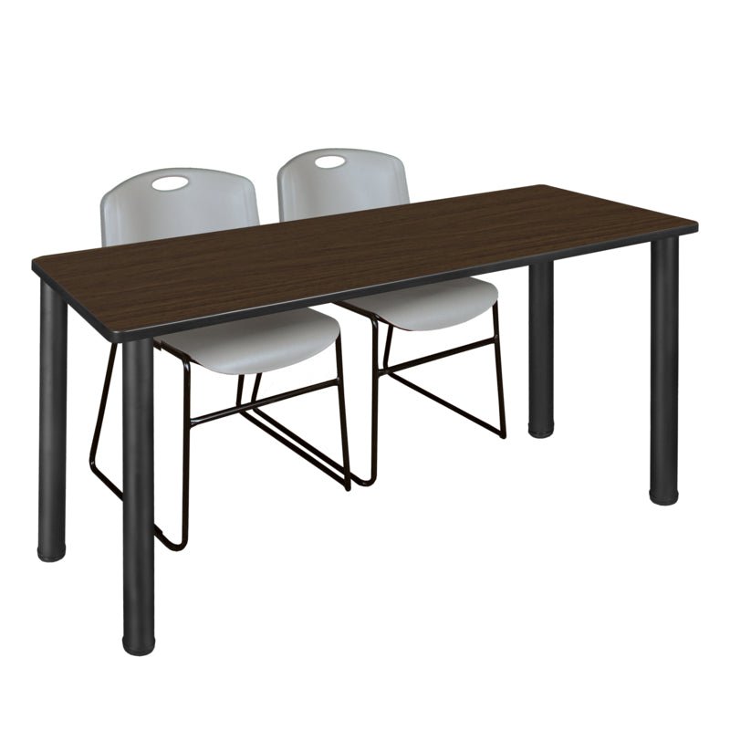 Regency Kee Professional Training Table Suite with 2 Zeng Stack Chairs 66"W x 24"D x 29"H (REG - MT6624 - 44) - SchoolOutlet