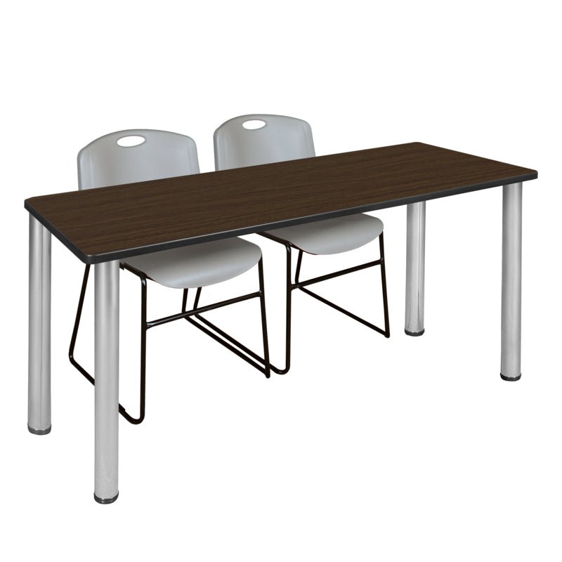 Regency Kee Professional Training Table Suite with 2 Zeng Stack Chairs 66"W x 24"D x 29"H (REG - MT6624 - 44) - SchoolOutlet