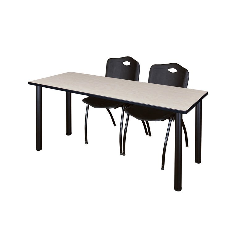 Regency Kee Professional Training Table Suite with 2 M Stack Chairs 66"W x 24"D x 29"H (REG - MT6624 - 47) - SchoolOutlet
