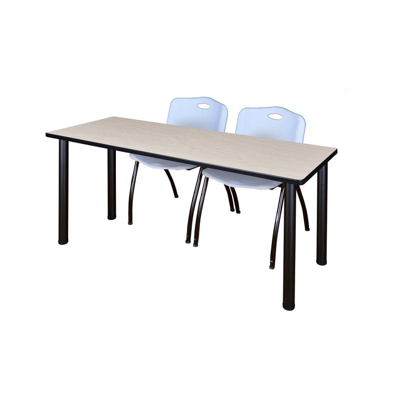 Regency Kee Professional Training Table Suite with 2 M Stack Chairs 66"W x 24"D x 29"H (REG - MT6624 - 47) - SchoolOutlet